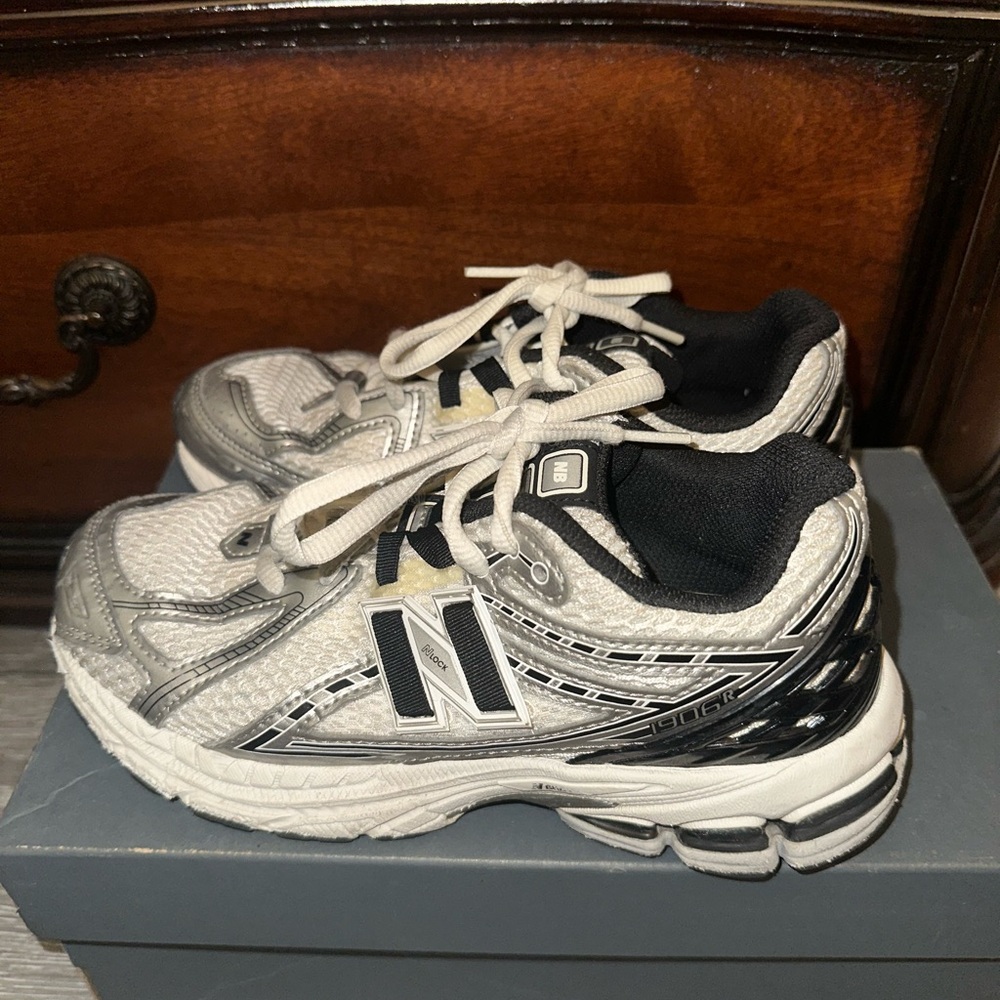 New Balance Kids' White and Black Sneakers